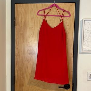 Straps red dress